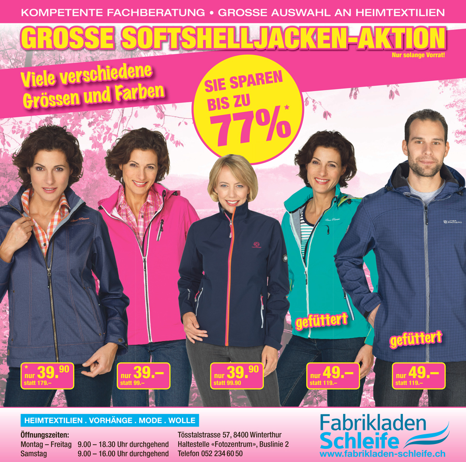 Grosse Softshelljacken-Aktion