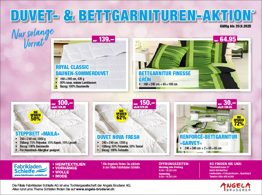 Duvet- & Bettgarnitur-Aktion